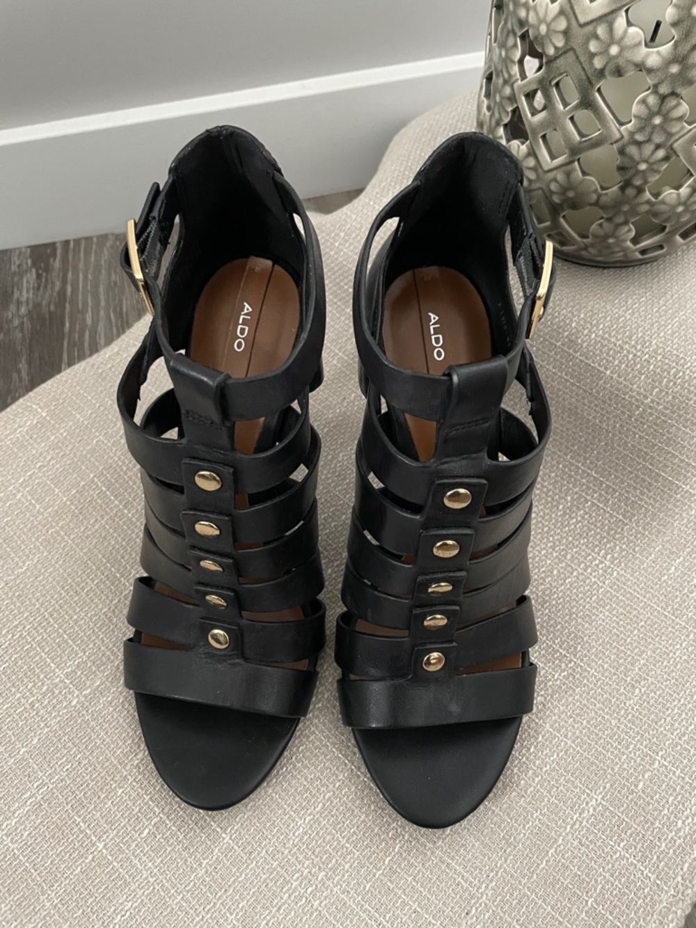 ALDO Gladiator Studded Heels, Size 7